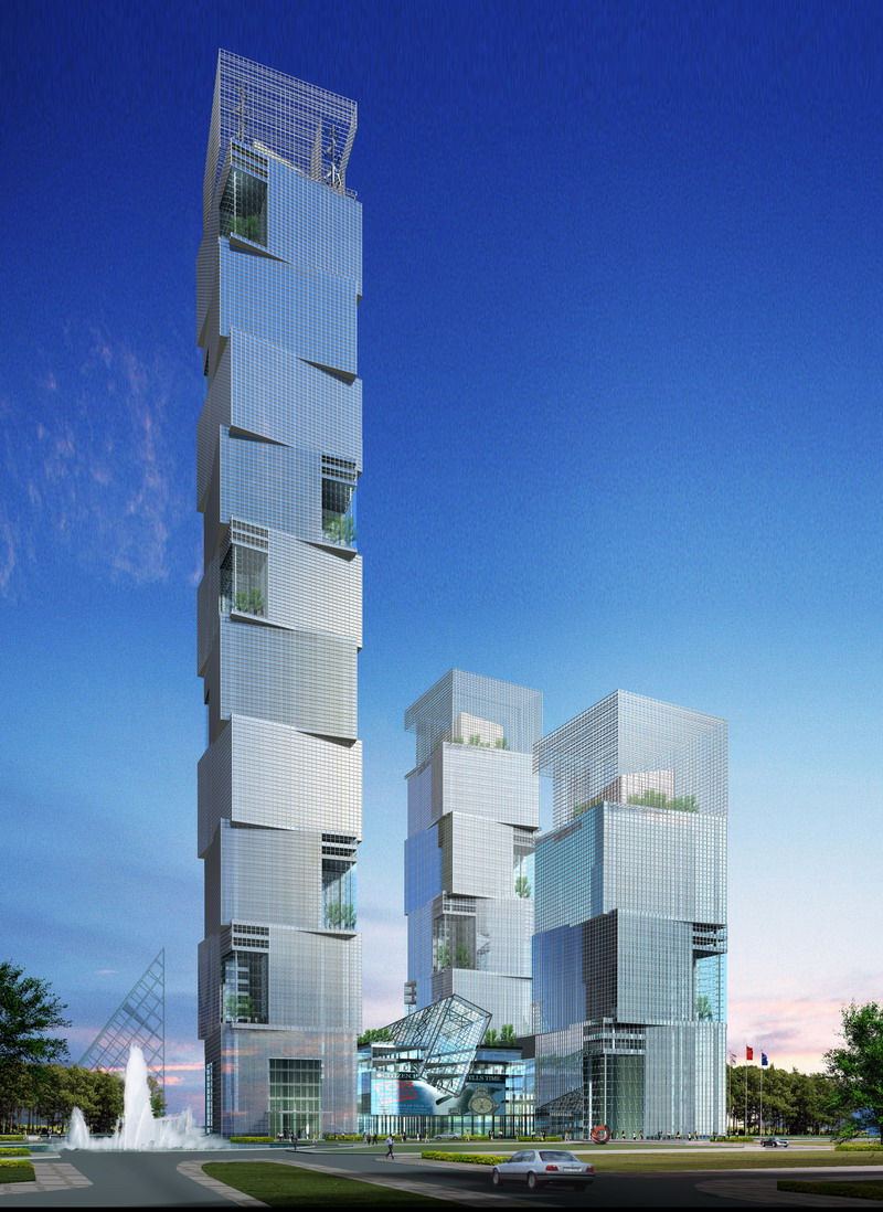 天津经济技术开发区超高层建筑群（2006~，方案深化阶段，合作设计）